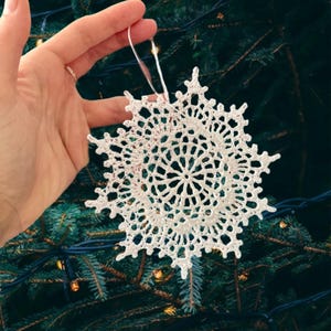 Christmas snowflake crochet lace decoration handmade